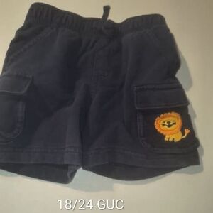 Gymboree Navy Blue Cargo Shorts with Lion Patch
